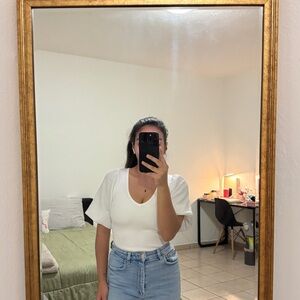 White Puff Sleeve Top